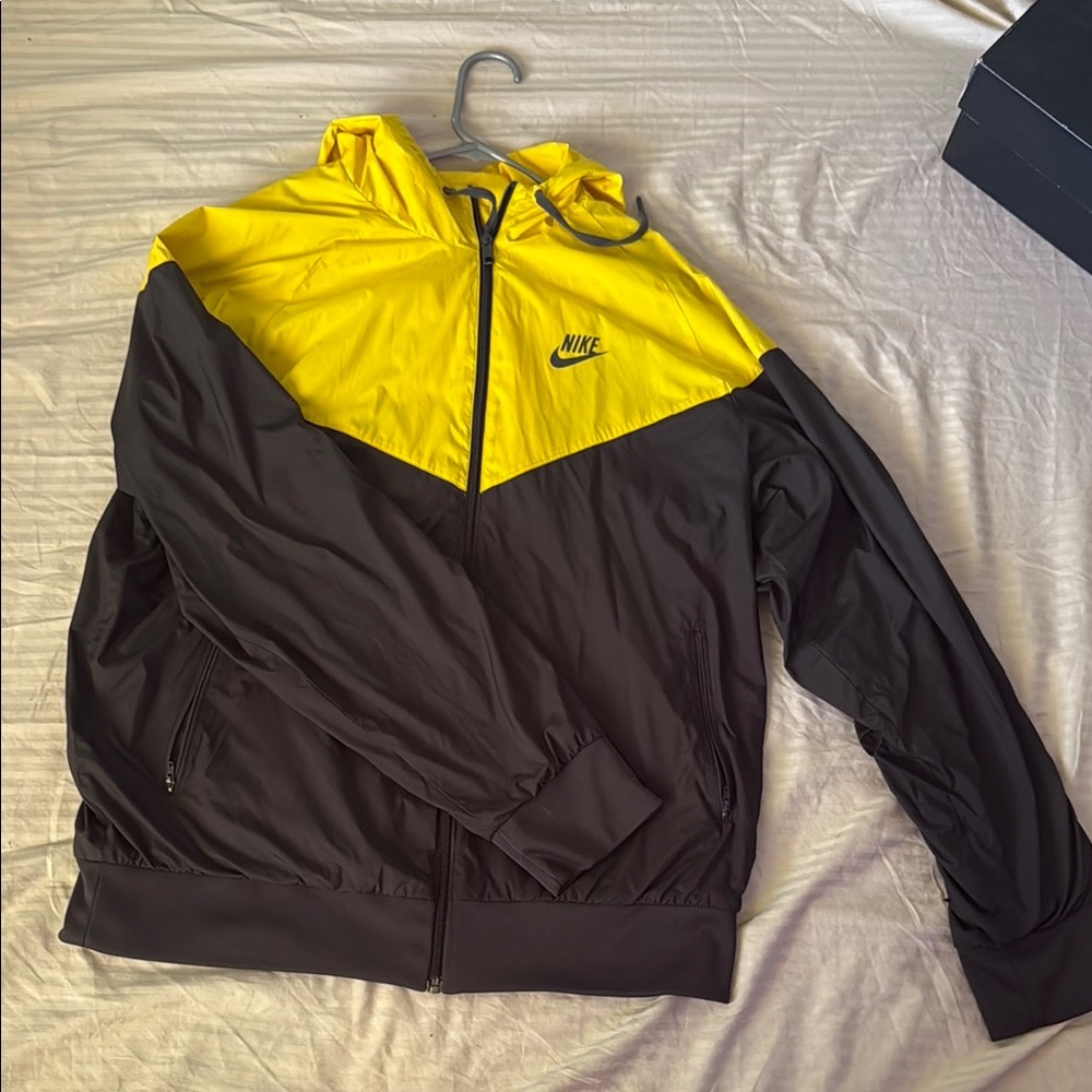 Nike Yellow and Black Windbreaker Jacket